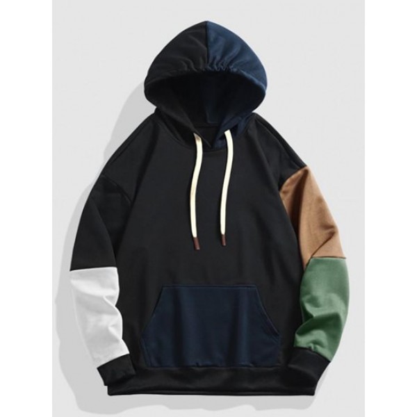 Colorblock Kangaroo Pocket Hoodie