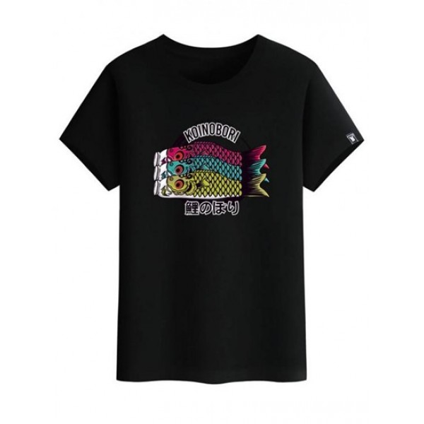 Koinobori Japanese Graphic Print Basic T...