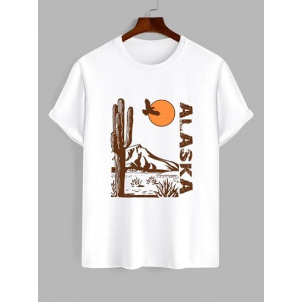 ALASKA Cactus Printed Short Sleeves T-sh...