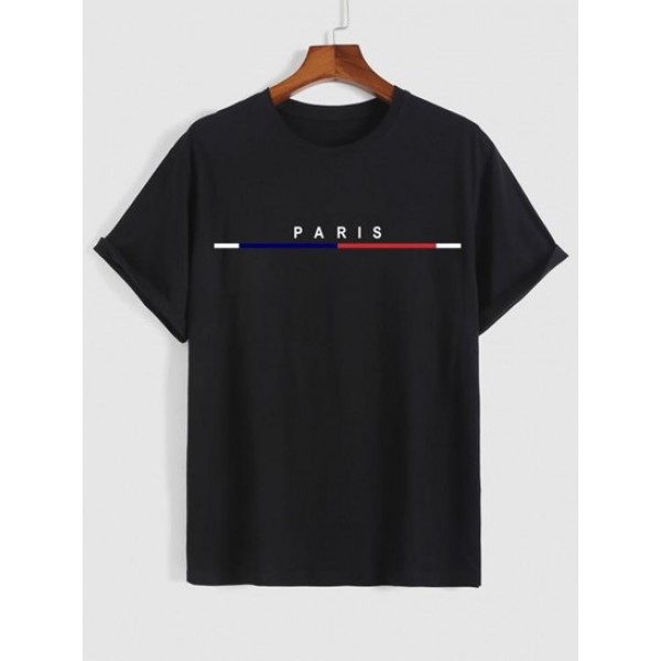 PARIS Letter Printed T-shirt