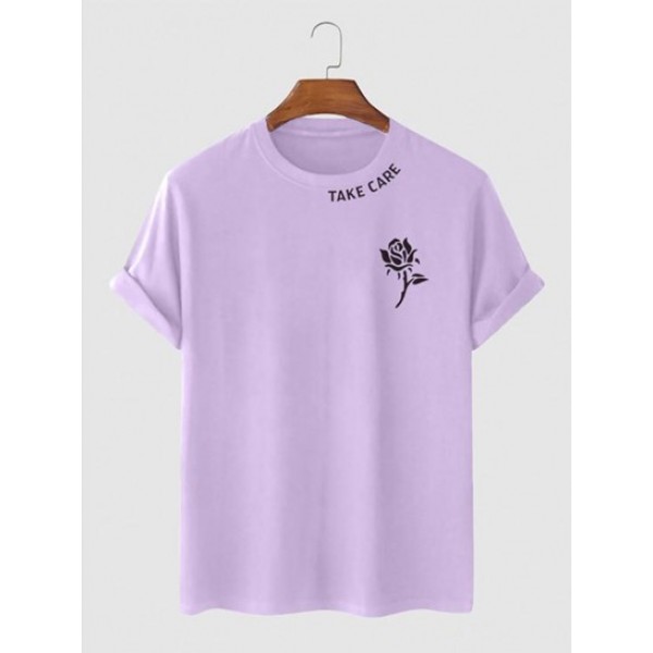 TAKE CARE And Rose Pattern Streetwear Ca...