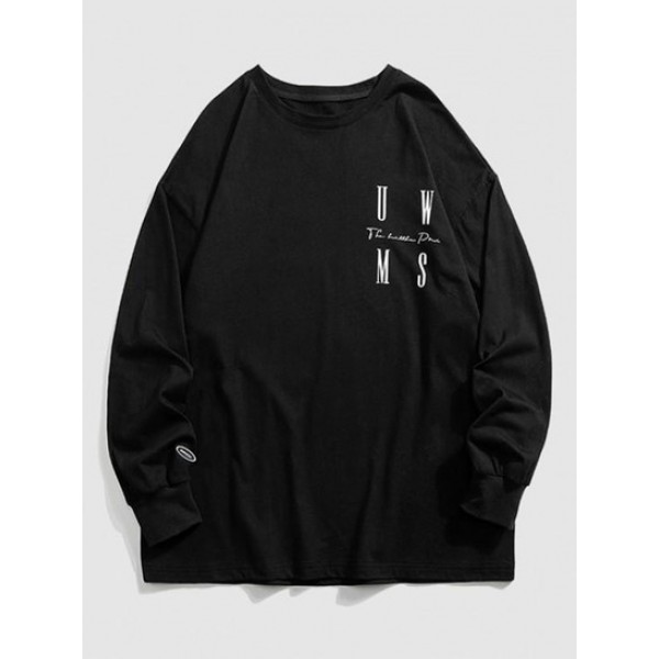 Letter Long Sleeves T Shirt