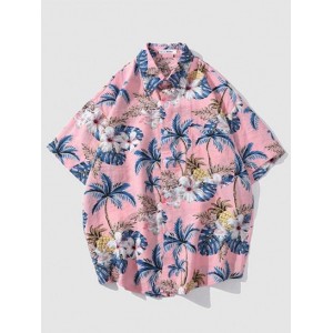 Y2K Aesthetic Hawaiian Leaf Floral Print...