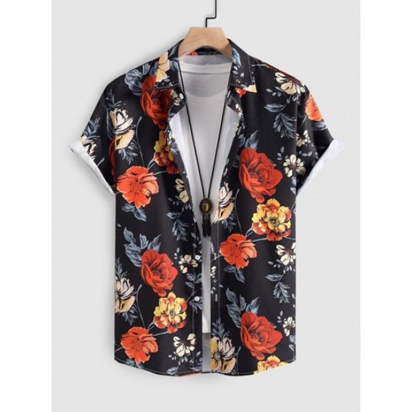 Floral Print Summer Vacation Shirt