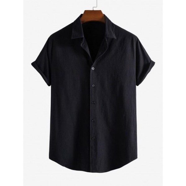 Solid Basic Button Up Shirt