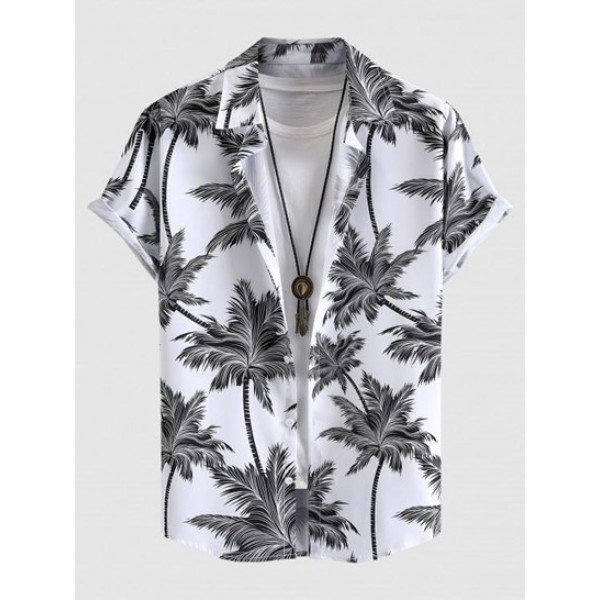 Coconut Tree Print Short Sleeve Shirt