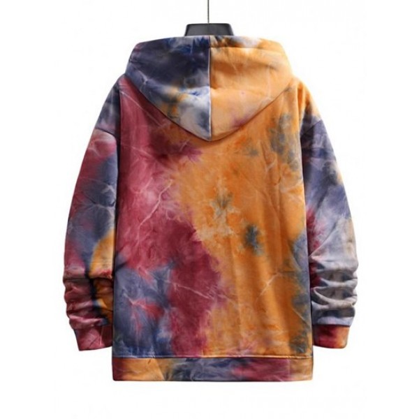 Tie Dye Drop Shoulder Hooded Jacket