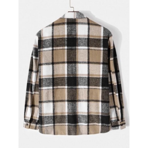 Plaid Pattern Pocket Patch Shacket