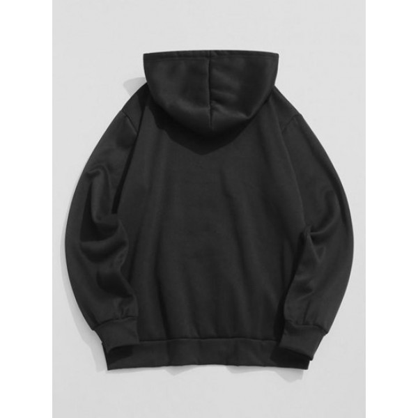 Streetwear Flame Car Graphic Fleece-lined Streetwear Hoodie