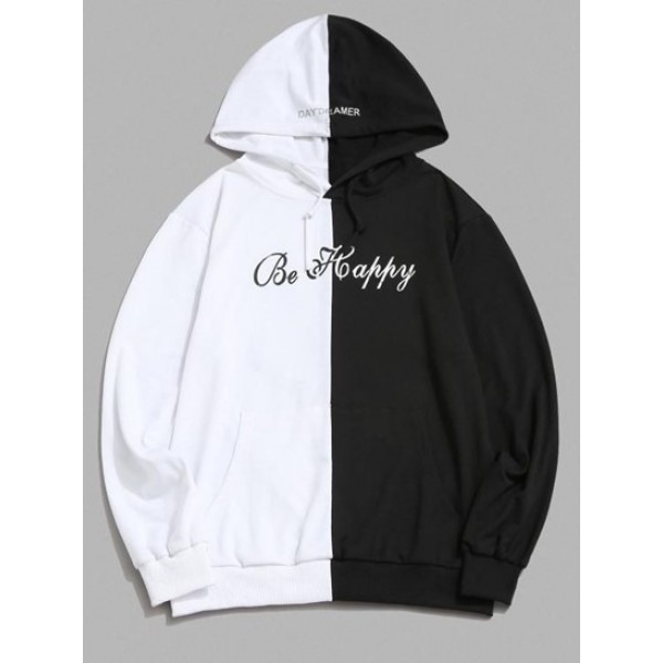 Y2K Aesthetic Streetwear Letter Print Contrast Slogan Hoodie