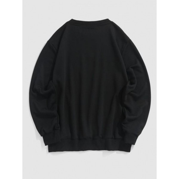 Letter New York Embroider Pullover Sweatshirt