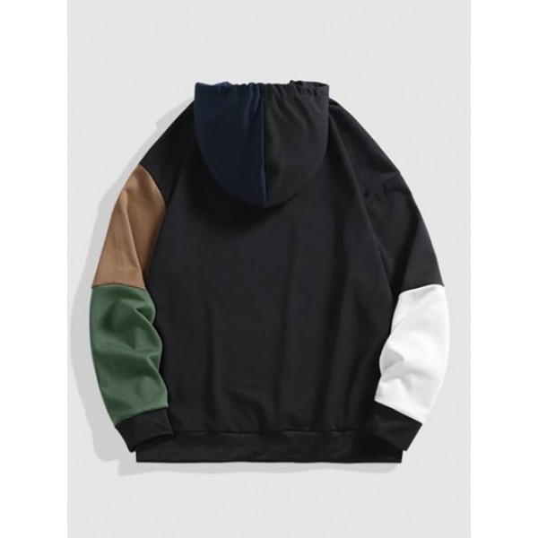 Colorblock Kangaroo Pocket Hoodie