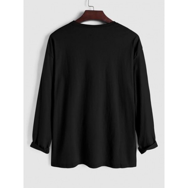 Solid Color Long Sleeve Basic T-shirt