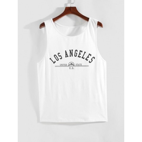 2Pcs Letter Graphic Pattern Tank Top