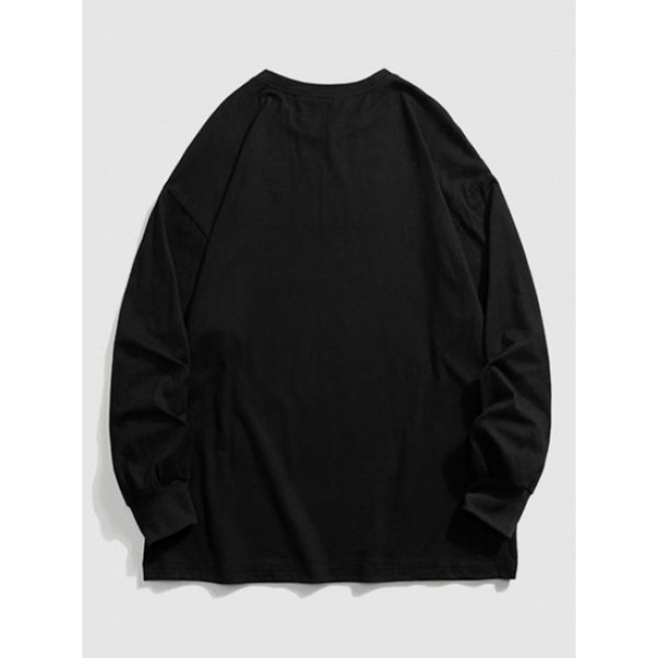 Letter Long Sleeves T Shirt