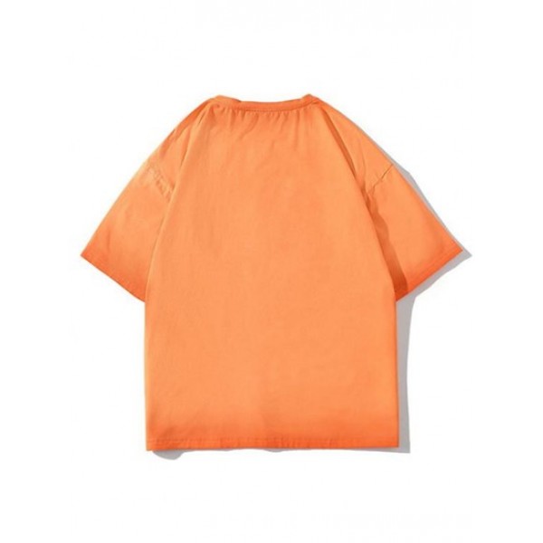 Solid Color Vintage Short Sleeve T Shirt