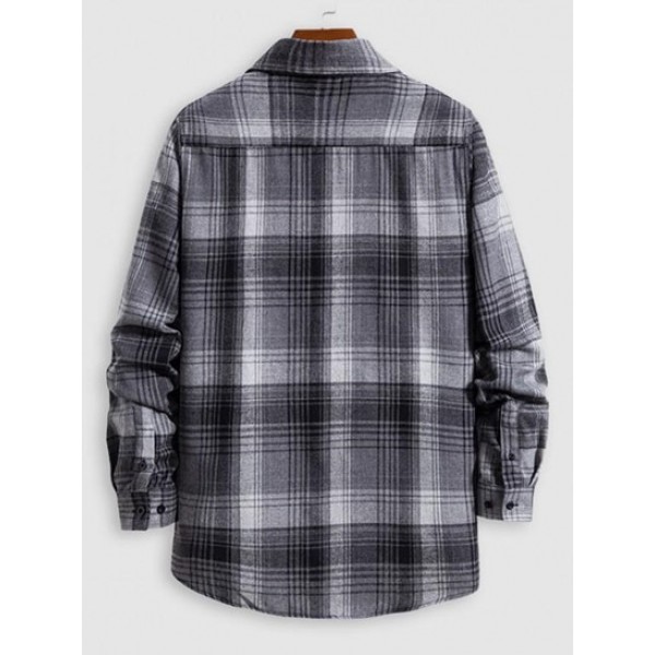 Plaid Front Pocket Button Up Shirt