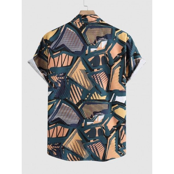 Irregular Pattern Print Short Sleeve Shirt