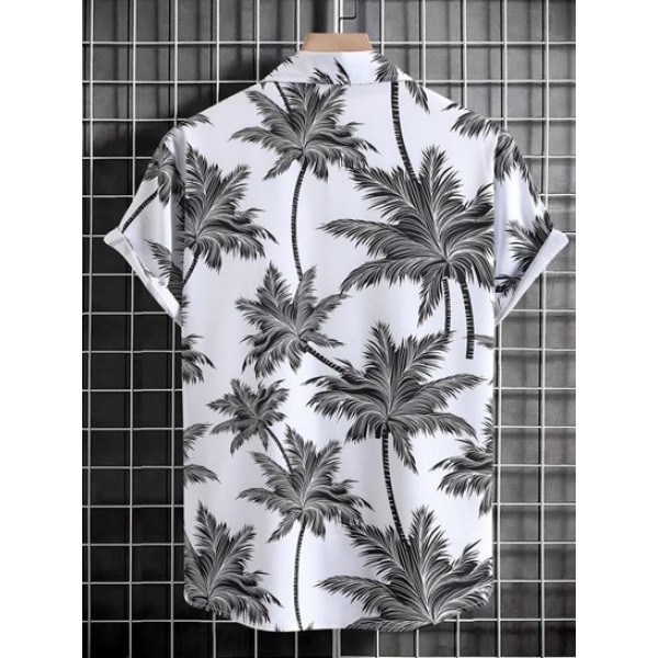 Coconut Tree Print Short Sleeve Shirt