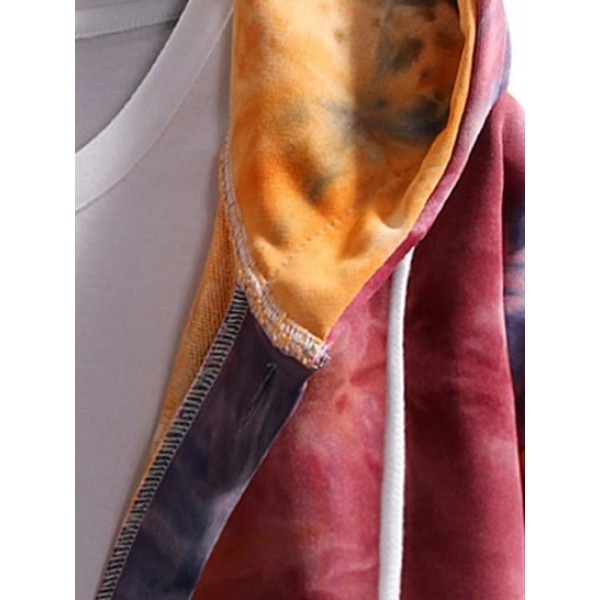 Tie Dye Drop Shoulder Hooded Jacket