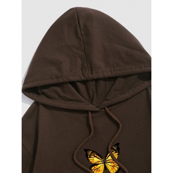 Butterfly Pattern Pullover Hoodie