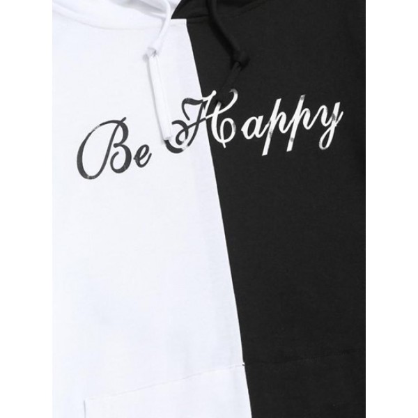 Y2K Aesthetic Streetwear Letter Print Contrast Slogan Hoodie