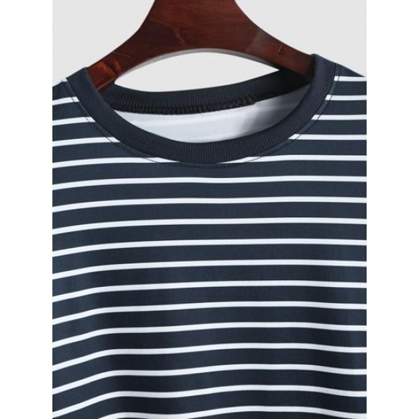 Striped Pattern Casual Long Sleeve T-shirt