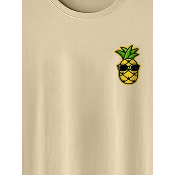 Cartoon Sunglasses Pineapple Pattern Funny T-shirt