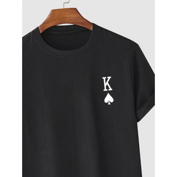 Playing Card King Of Spades Pattern T-shirt