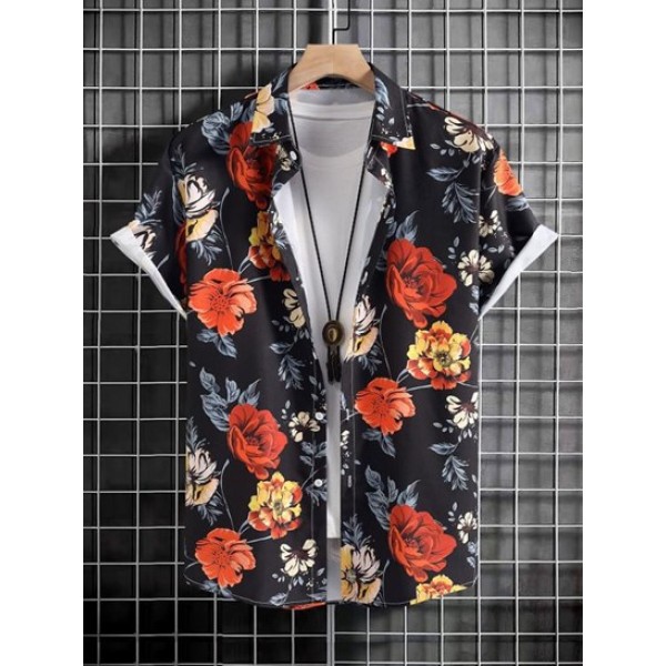 Floral Print Summer Vacation Shirt