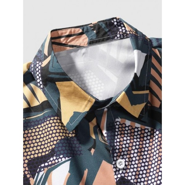 Irregular Pattern Print Short Sleeve Shirt