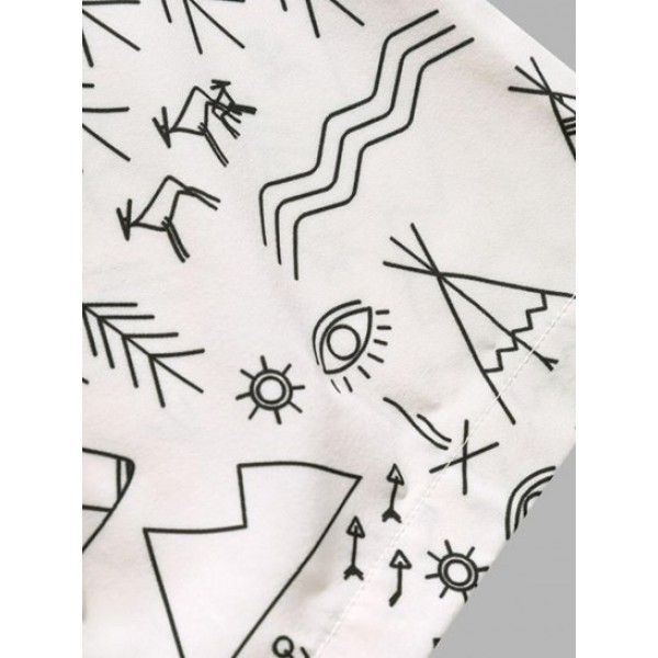 Geometric Figure Pattern Short Sleeves Shirt