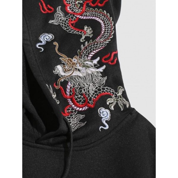 Dragon Embroidery Chinoiserie Y2K Aesthetic Hoodie