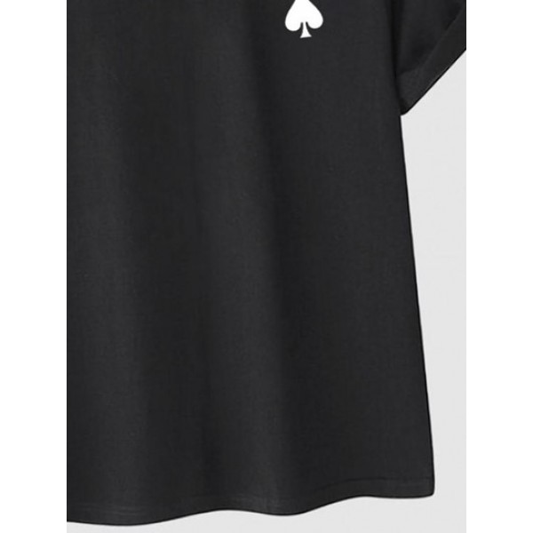 Playing Card King Of Spades Pattern T-shirt