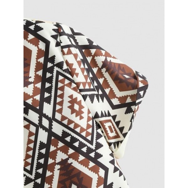 Ethnic Aztec Print Button Up Shirt