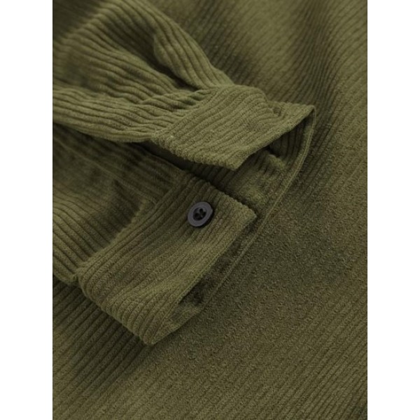 Vintage Pocket Corduroy Long Sleeves Shirt